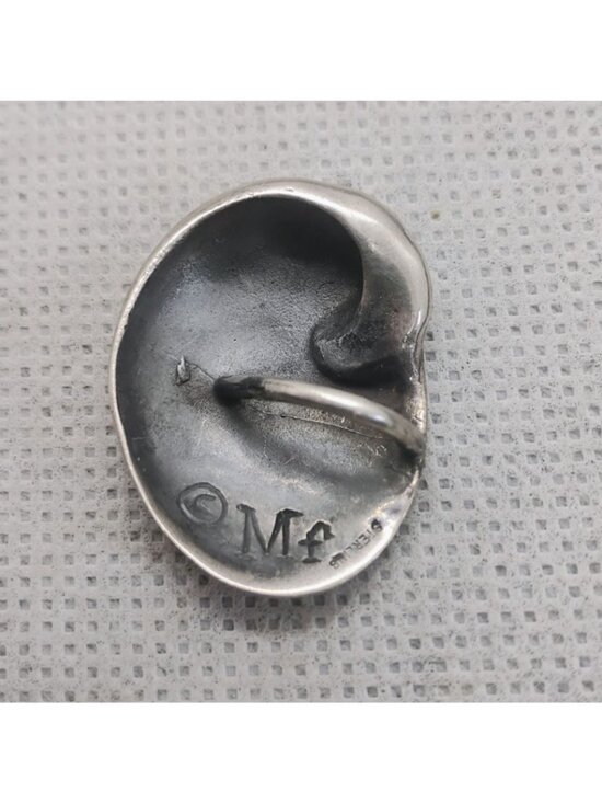 Vtg Mignon Faget Nautilus Shell Baby's Ear Pendant Sterling Silver on Silk Cord - Picture 4 of 7